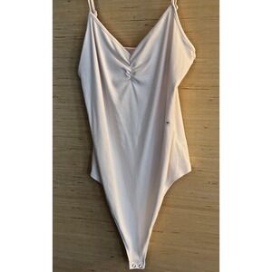 American Eagle Ribbed Beige Cami Bodysuit Size XL NWOT
